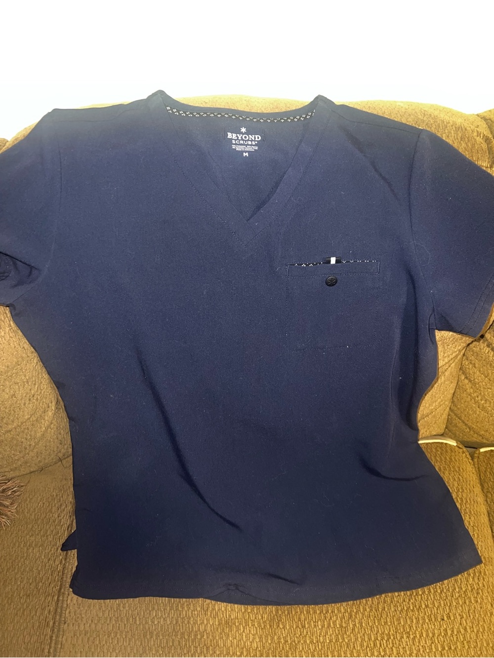 Beyond Scrubs Women's Navy V-Neck Scrub Top